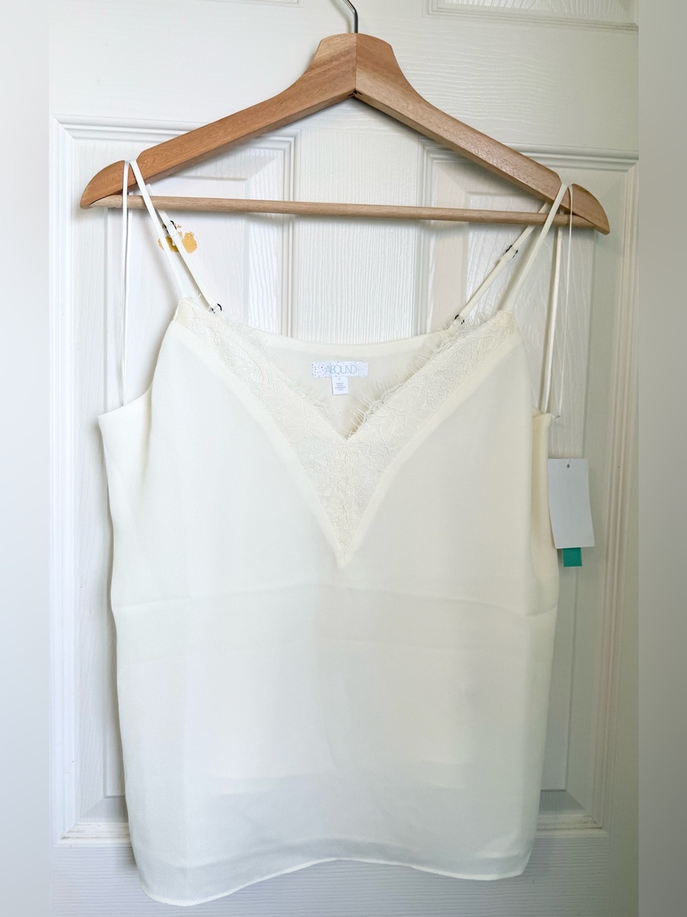 New Abound Cream Lace-Trim V-Neck Camisole